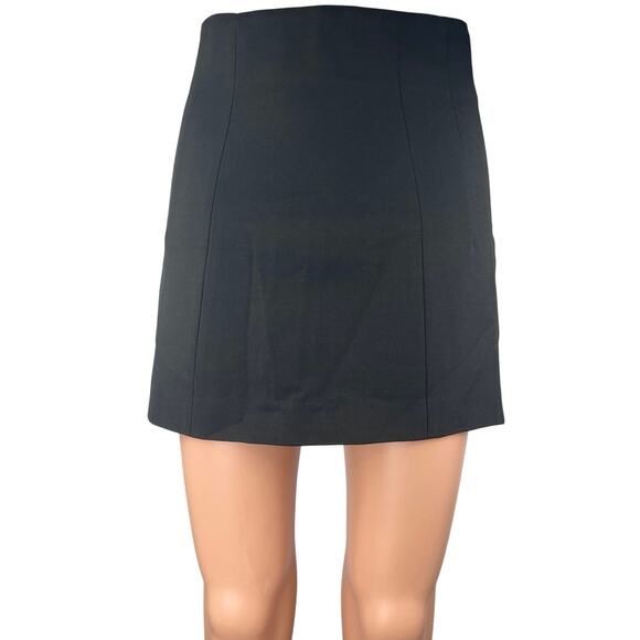 Zara Women's Black High Waisted Slim Fit Zipper A Line Casual Mini Skirt Size XS - Picture 1 of 4
